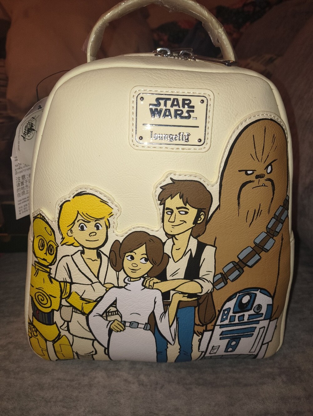 Loungefly Cream Star Wars Kids Mini Backpack with Colorful Character Art